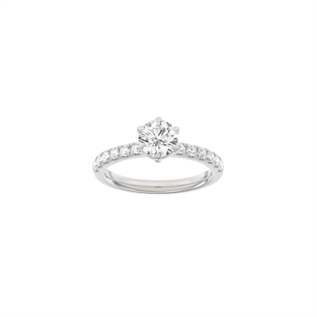 LUXURY Rund ring i 14 kt. hvidguld med lab-grown diamant – 1,4 ct
