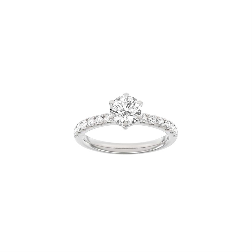 Moderne rund hvidguldsring med 1,4ct lab-grown diamanter fra Siersbøl Luxury