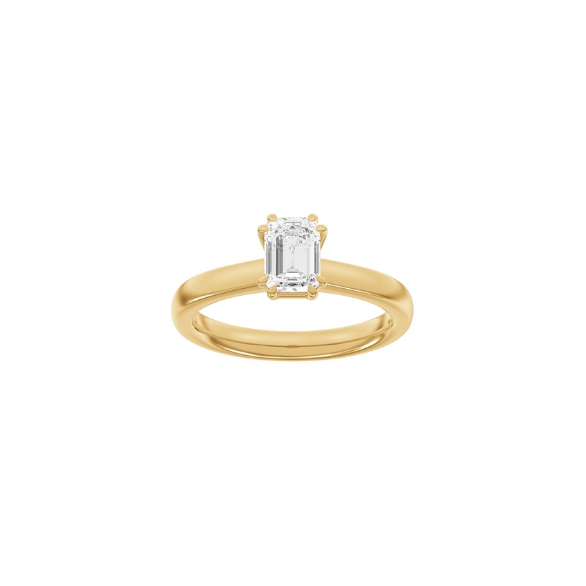 LUXURY Firkant ring i 14 kt. guld med lab-grown diamant