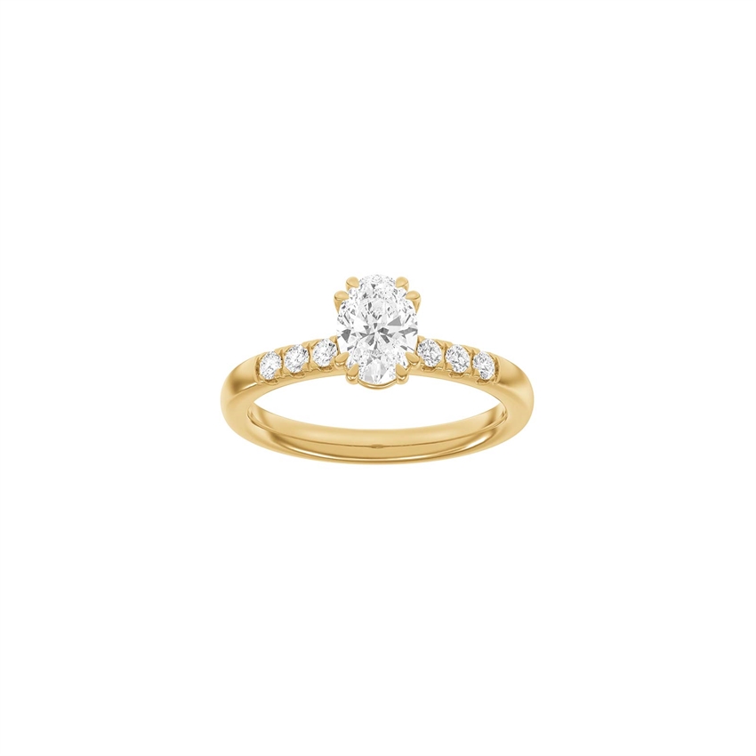 LUXURY Modern oval rødguldsring med 1,2ct TW/VS2 lab-grown diamanter fra Siersbøl Luxury