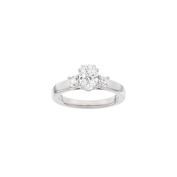 LUXURY Oval ring i 14 kt. hvidguld med lab-grown diamant – 1,33 ct