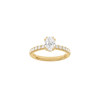 LUXURY Oval ring i 14 kt. rødguld med lab-grown diamant – 1,4 ct