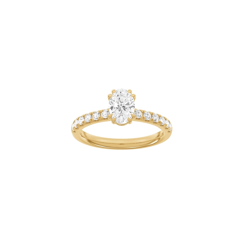 Modern oval rødguldsring med 1,4ct lab-grown diamanter fra Siersbøl Luxury