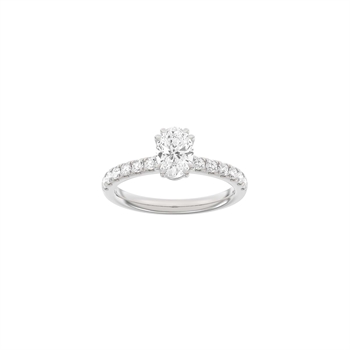 LUXURY Oval ring i 14 kt. hvidguld med lab-grown diamant – 1,4 ct