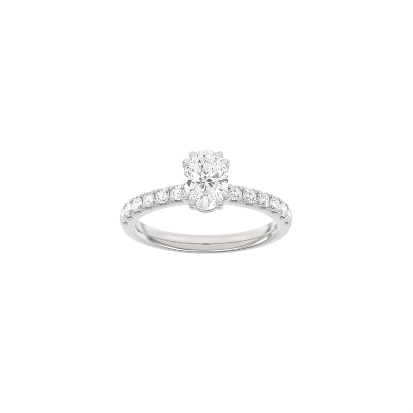 LUXURY Modern oval hvidguldsring med 1,4ct lab-grown diamanter fra Siersbøl Luxury