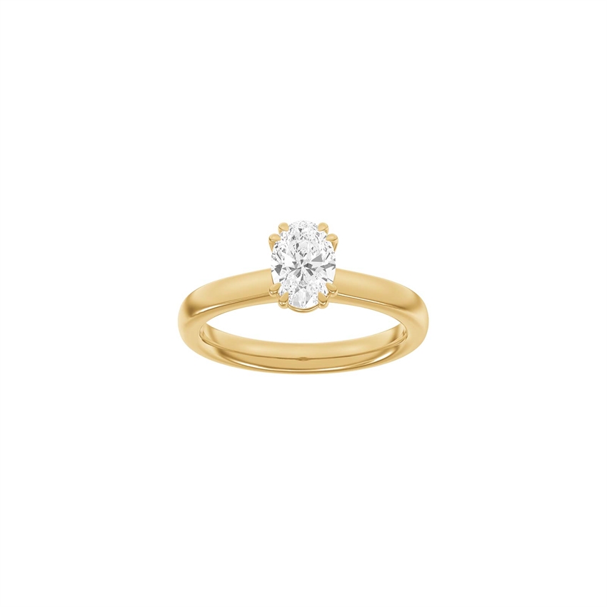LUXURY Oval ring i 14 kt. guld med lab-grown diamant