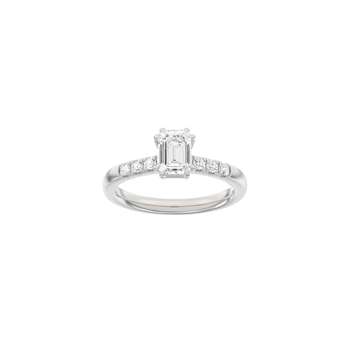 Siersbøl Luxury Modern firkantet ring i 14 kt hvidguld med 1,2 ct lab-grown diamanter