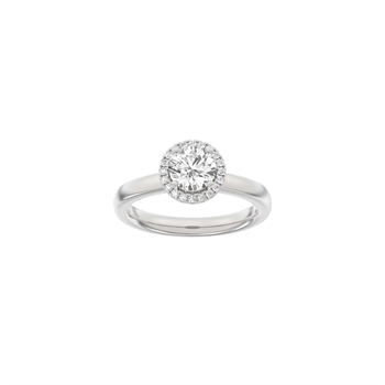 Siersbøl Luxury Halo rund ring i 14 kt hvidguld med 1,12 ct lab-grown diamanter