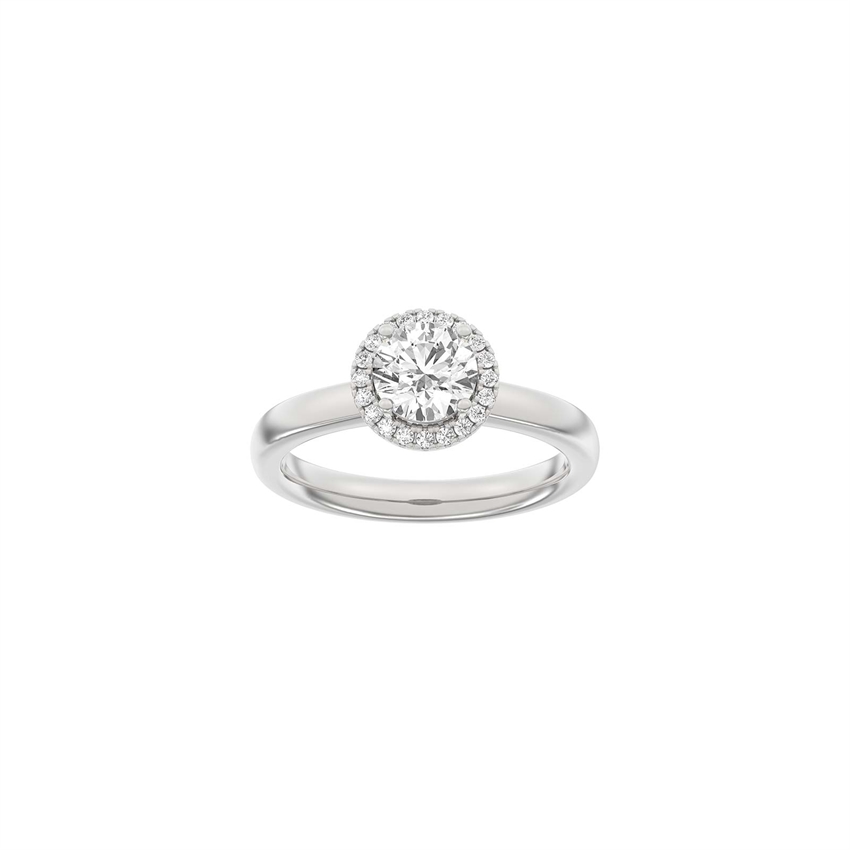 Siersbøl Luxury Halo rund ring i 14 kt hvidguld med 1,12 ct lab-grown diamanter