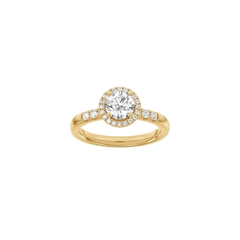 LUXURY Halo ring i 14 kt. rødguld med lab-grown diamant – 1,32 ct