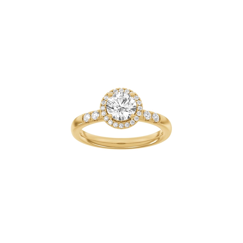 LUXURY Halo rund rødguldsring med 1,32 ct lab-grown diamanter fra Siersbøl Luxury