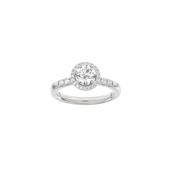 Siersbøl Luxury Halo rund ring i 14 kt hvidguld med 1,32 ct lab-grown diamanter