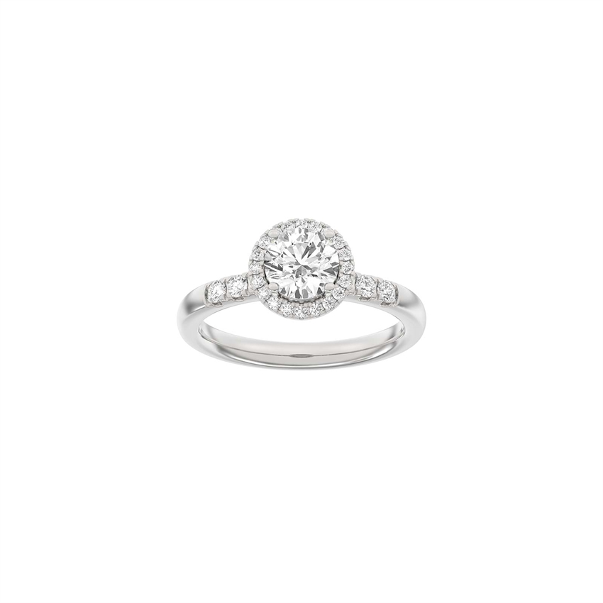 Siersbøl Luxury Halo rund ring i 14 kt hvidguld med 1,32 ct lab-grown diamanter
