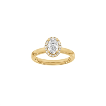 LUXURY Halo ring i 14 kt. rødguld med lab-grown diamant – 1,12 ct