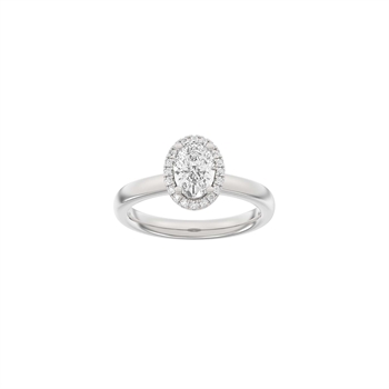 Siersbøl Luxury Halo oval ring i 14 kt hvidguld med 1,12 ct lab-grown diamanter