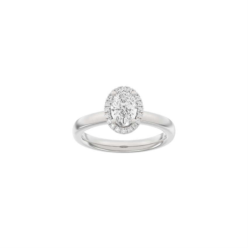 Siersbøl Luxury Halo oval ring i 14 kt hvidguld med 1,12 ct lab-grown diamanter