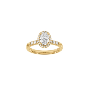 LUXURY Halo ring i 14 kt. rødguld med lab-grown diamant – 1,32 ct