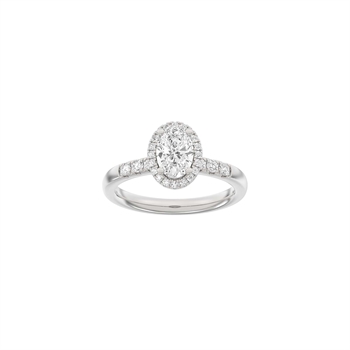 Siersbøl Luxury Halo oval ring i 14 kt hvidguld med 1,32 ct lab-grown diamanter