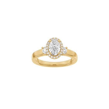 LUXURY Halo ring i 14 kt. rødguld med lab-grown diamant – 1,45 ct