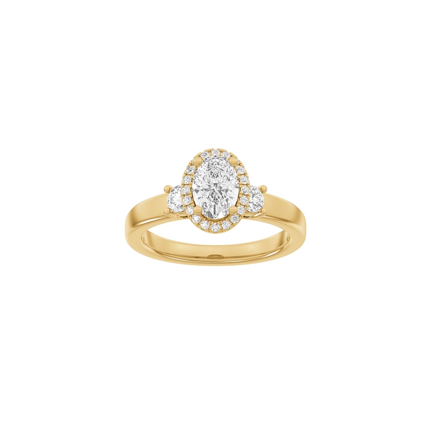 LUXURY Halo oval ring i 14kt rødguld med 1,45ct lab-grown diamanter fra Siersbøl Luxury
