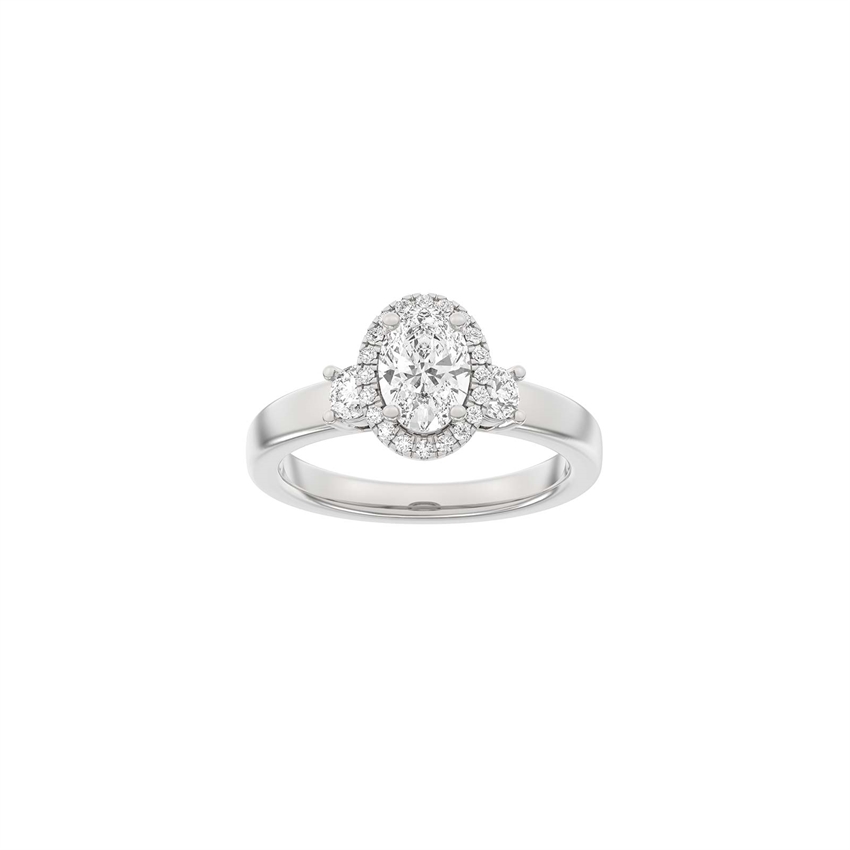 Luxury Halo oval ring i 14 kt hvidguld med 1,45 ct lab-grown diamanter fra Siersbøl