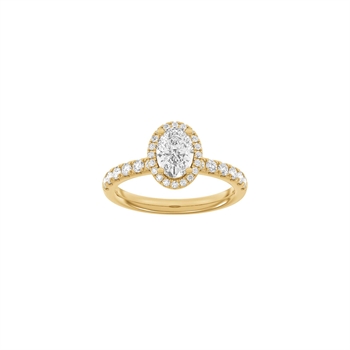 LUXURY Halo ring i 14 kt. rødguld med lab-grown diamant – 1,52 ct