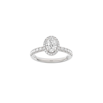 Luxury Halo oval ring i 14 kt hvidguld med 1,52 ct lab-grown diamanter fra Siersbøl