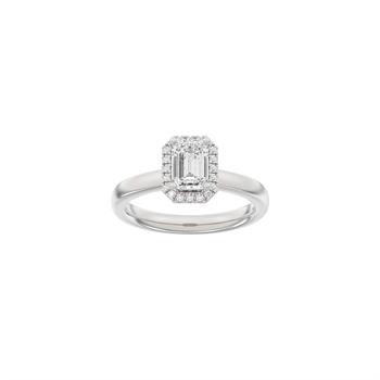 Siersbøl Luxury Halo firkantet ring i 14 kt hvidguld med 1,12 ct lab-grown diamanter