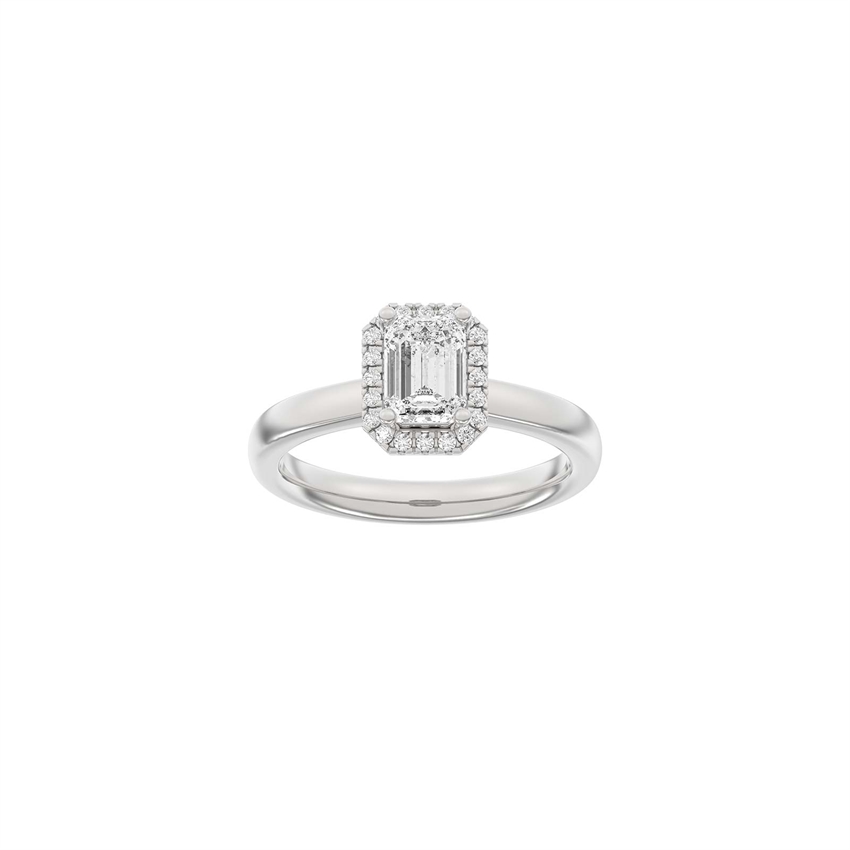 Siersbøl Luxury Halo firkantet ring i 14 kt hvidguld med 1,12 ct lab-grown diamanter