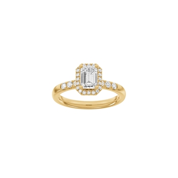 LUXURY Halo firkantet ring i 14kt rødguld med 1,32ct lab-grown diamanter fra Siersbøl Luxury