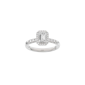 Siersbøl Luxury Halo firkant ring i 14 kt hvidguld med 1,32 ct lab-grown diamanter