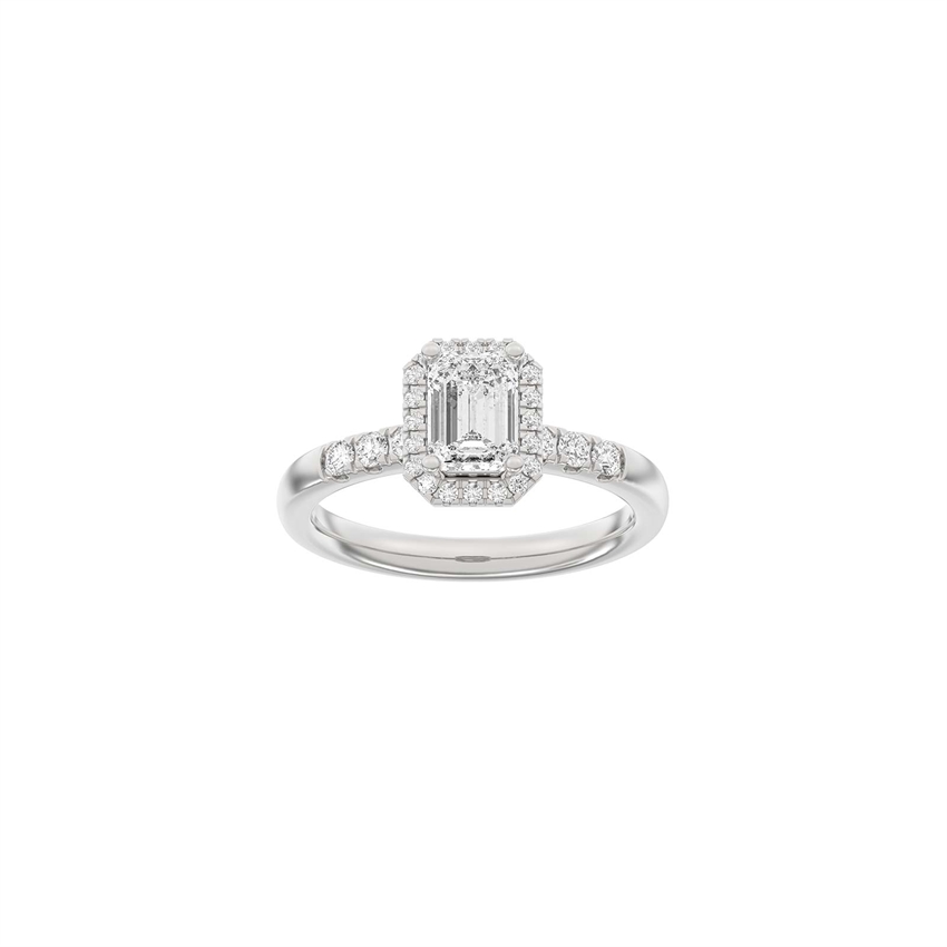 Siersbøl Luxury Halo firkant ring i 14 kt hvidguld med 1,32 ct lab-grown diamanter