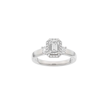 Luxury Halo firkant ring i 14 kt hvidguld med 1,45 ct lab-grown diamanter fra Siersbøl