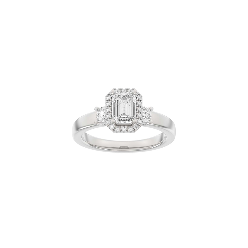 Luxury Halo firkant ring i 14 kt hvidguld med 1,45 ct lab-grown diamanter fra Siersbøl