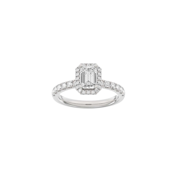 LUXURY Halo ring i 14 kt. hvidguld med lab-grown diamant – 1,52 ct