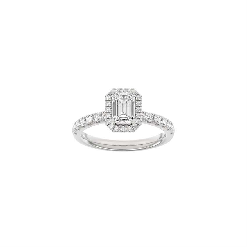 Luxury Halo firkantet ring i 14 kt hvidguld med 1,52 ct lab-grown diamanter fra Siersbøl