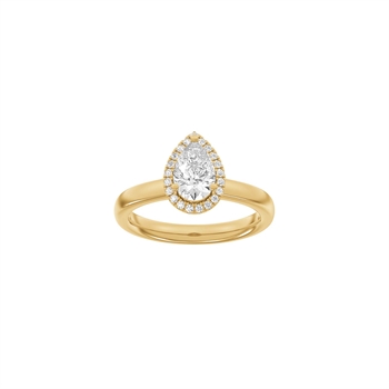 Luxury Halo dråbe ring i 14 kt rødguld med 1,12 ct lab-grown diamanter fra Siersbøl