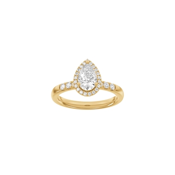 LUXURY Halo ring i 14 kt. rødguld med lab-grown diamant – 1,32 ct