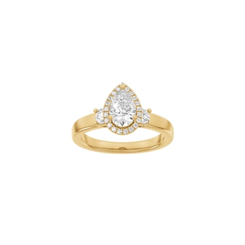LUXURY Halo ring i 14 kt. rødguld med lab-grown diamant – 1,45 ct