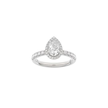 LUXURY Halo ring i 14 kt. hvidguld med lab-grown diamant – 1,52 ct