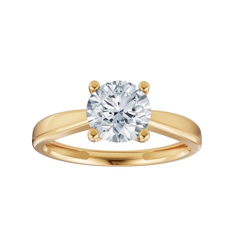 Siersbøl Luxury diamantring i 14 karat guld med rund lab grown diamant