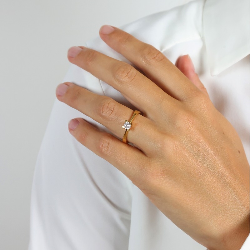 Mary Diamantring i 14 kt guld med lab-grown brillant