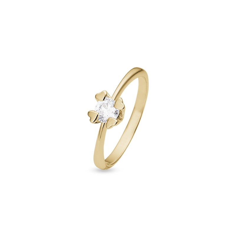 Mary Diamantring i 14 kt guld med lab-grown diamant på 0,75ct