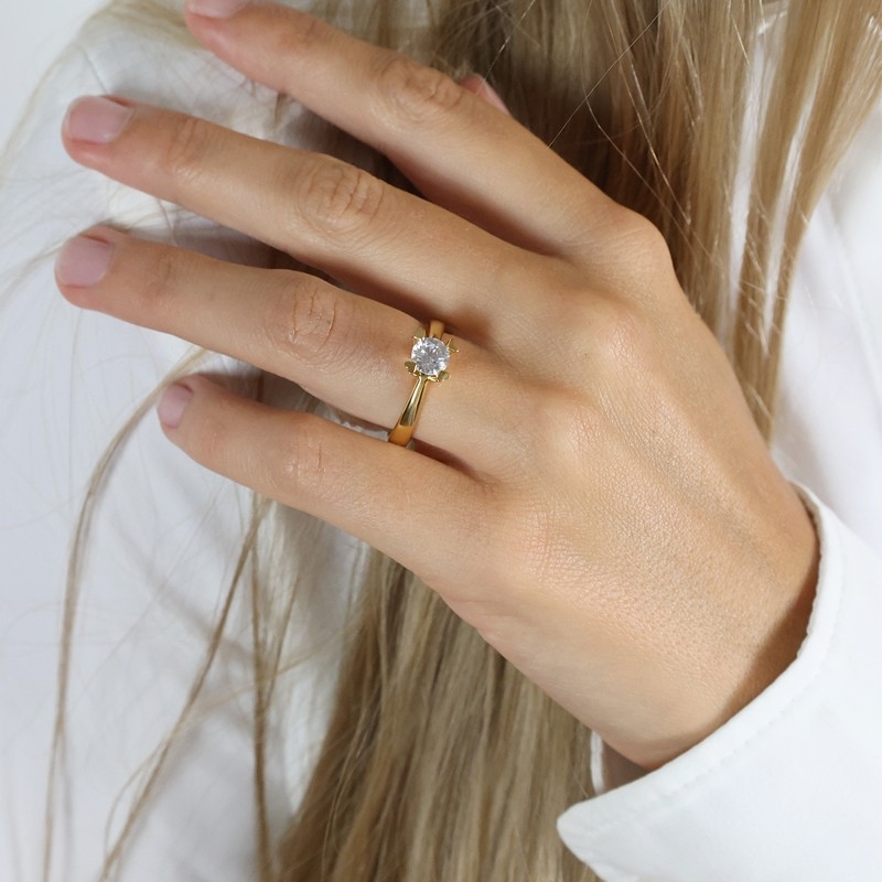 Mary Diamantring i 14 kt guld med lab-grown brillant 2