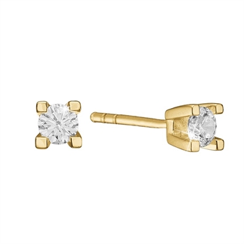 Guld øreringe i 14 karat med diamanter - 149494