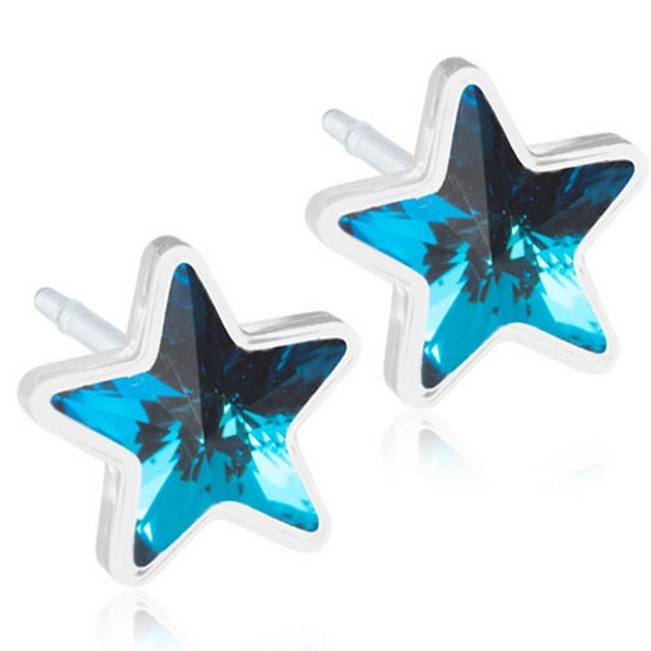 7: Blomdahl - Øreringe Star Aquamarine Ø6 mm