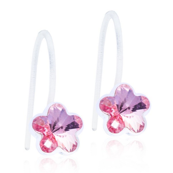 Billede af Blomdahl - Fixed Flower øreringe med rosa krystal 6 mm