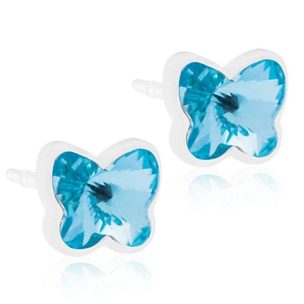 Billede af Blomdahl - Ørering Butterfly Aquamarine Ø5 mm