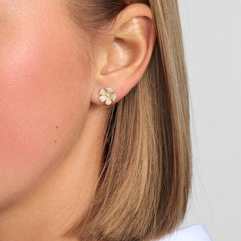 Fleur øreringe 14 kt guld fra Mads Z