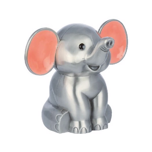 NOA Kids - Sparebøsse m. elefant m. pink ører (fortinnet)